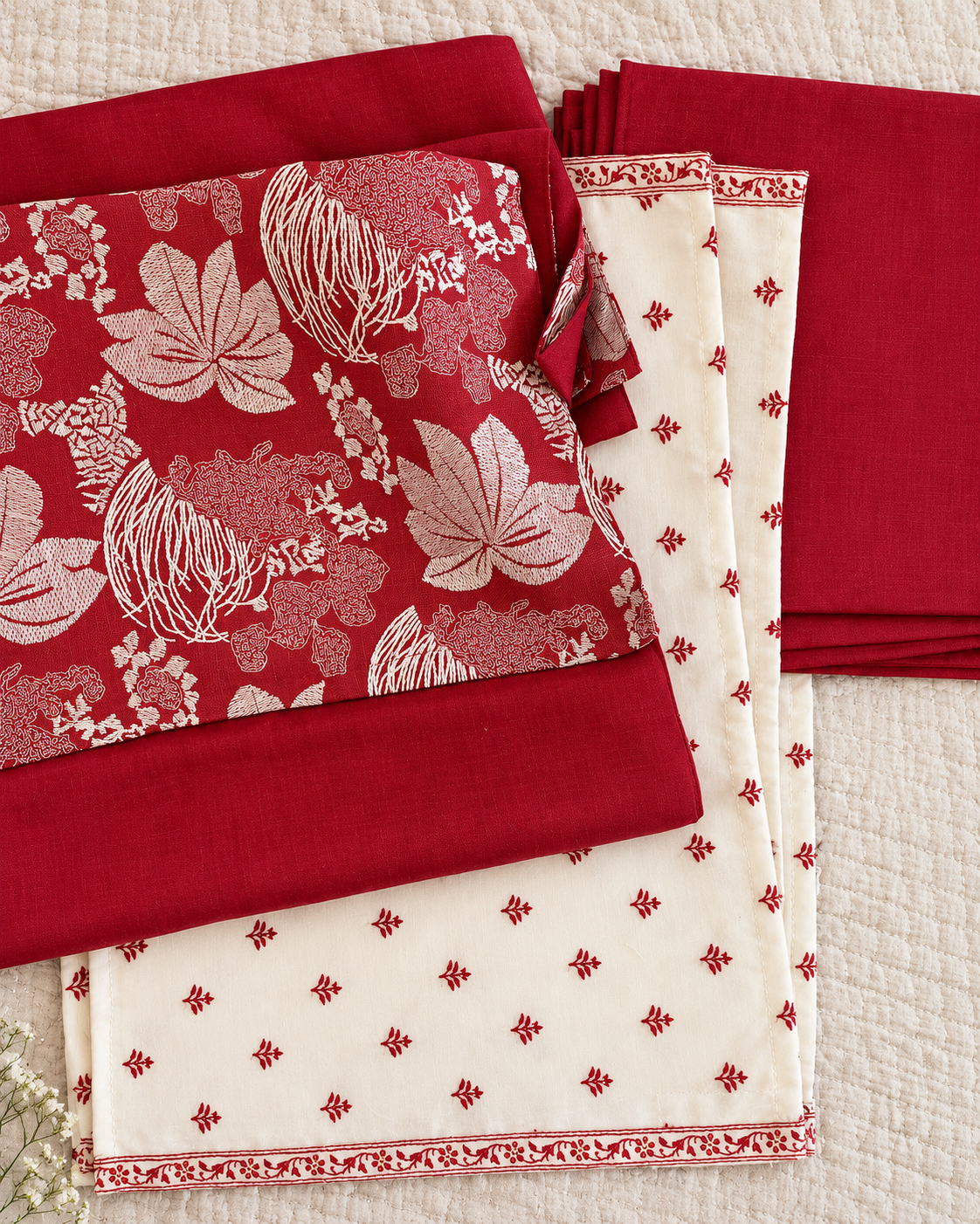 Crimson Garden Table runner