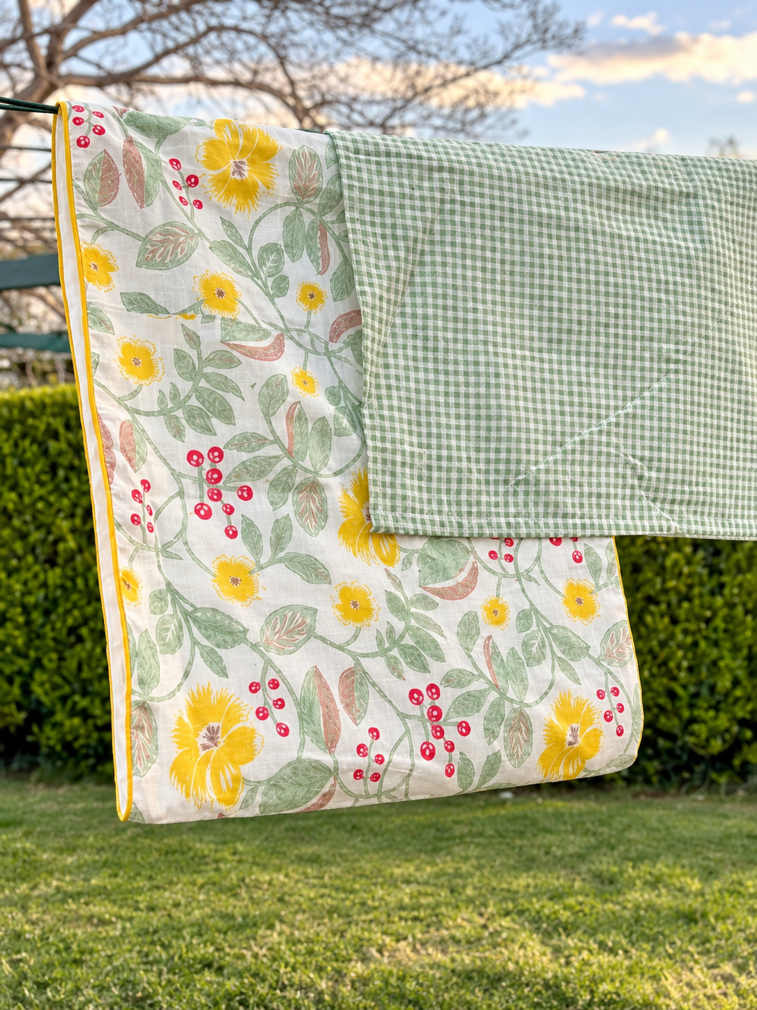 Sage Gingham Cloth Napkins